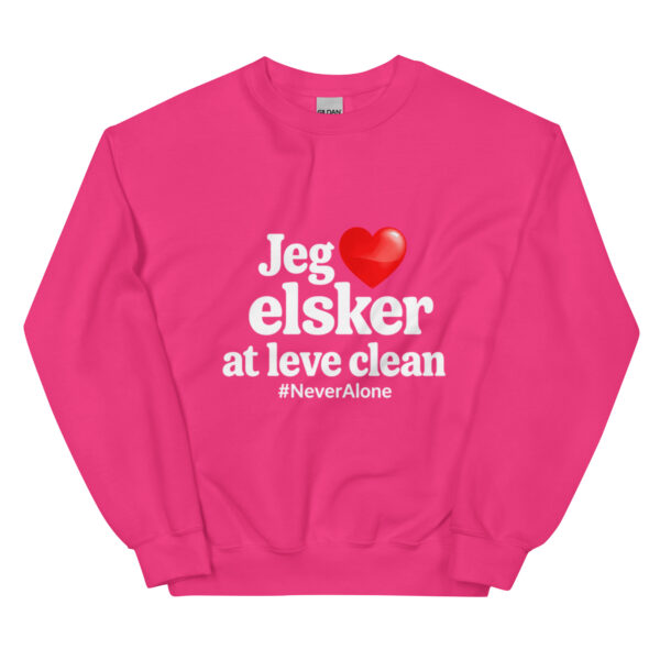 unisex-crew-neck-sweatshirt-heliconia-front-69f3bd1bd1c83.jpg Jeg elsker Clean Sweatshirt