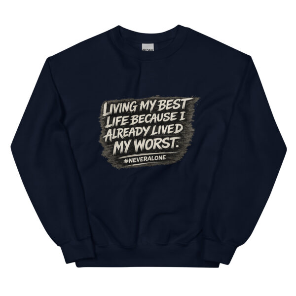 unisex-crew-neck-sweatshirt-navy-front-69f0909fdc4fd.jpg Livng my best Sweatshirt
