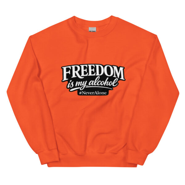 unisex-crew-neck-sweatshirt-orange-front-69e0c795da91e.jpg Freedom is my alcohol 1 Sweatshirt