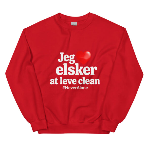 unisex-crew-neck-sweatshirt-red-front-69f3bd1bbc547.jpg Jeg elsker Clean Sweatshirt