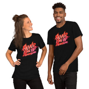 unisex-staple-t-shirt-black-front-69f105013a683.jpg NEVER GIVE UP t-shirt