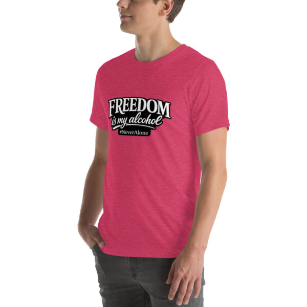 unisex-staple-t-shirt-heather-raspberry-left-front-69e12cb786992.jpg Freedom is my alcohol 1 t-shirt
