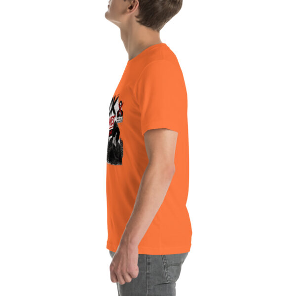 unisex-staple-t-shirt-orange-left-69f07a9a88066.jpg Fuck systemet t-shirt