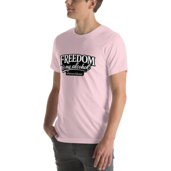 unisex-staple-t-shirt-soft-pink-left-front-69e12cba74a18.jpg Freedom is my alcohol 1 t-shirt